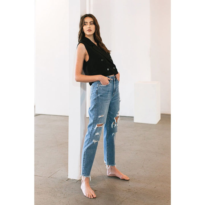 Distressed Mom Jeans-2