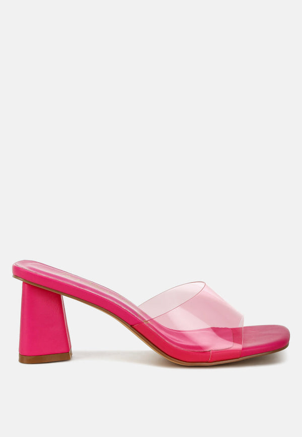 Clear Flirt Clear Strap Slip On Heel Sandals-5