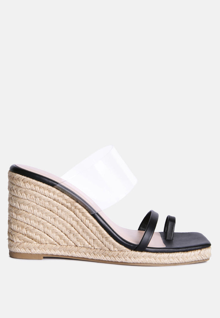 Clear Path Toe Ring Espadrilles Wedge Sandals-5