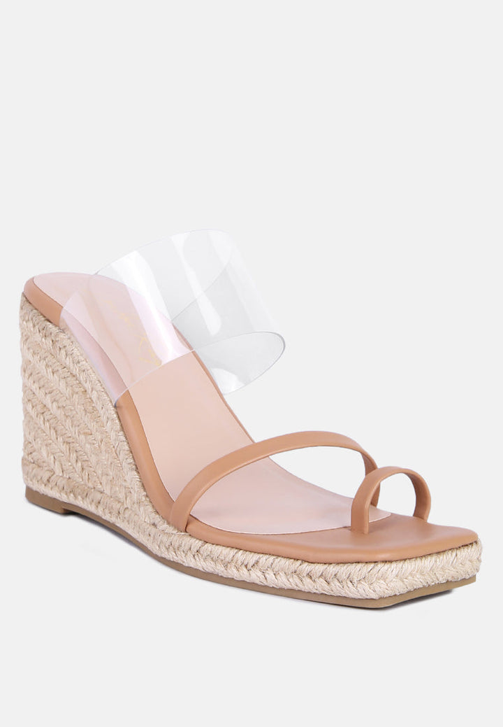 Clear Path Toe Ring Espadrilles Wedge Sandals-1