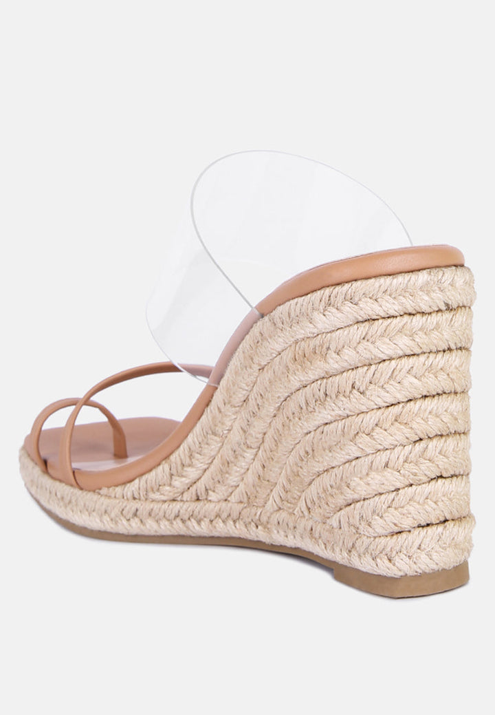 Clear Path Toe Ring Espadrilles Wedge Sandals-2