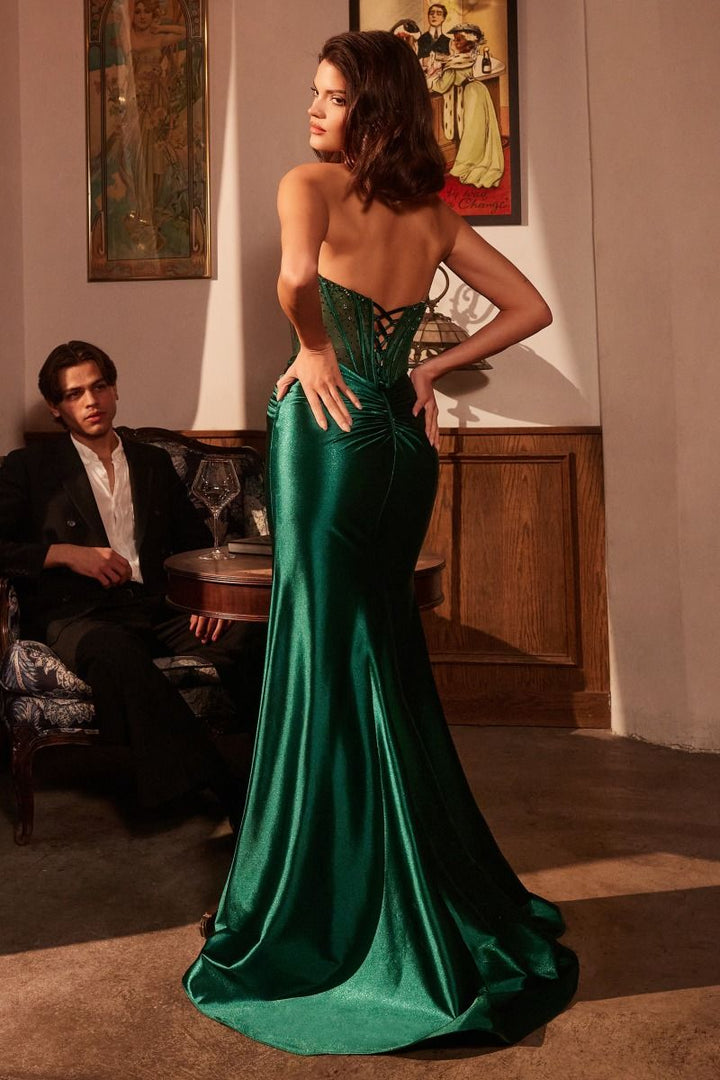 Strapless Satin Corset Dress-1
