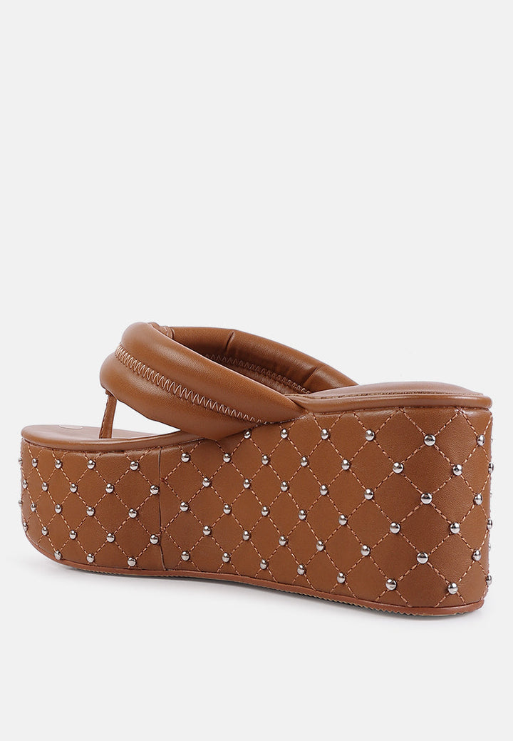 Cupcake Quilted Rhinestone Platform Quilted Sandals-2
