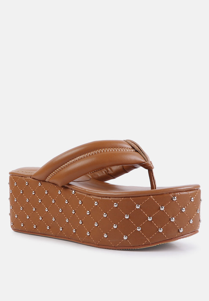 Cupcake Quilted Rhinestone Platform Quilted Sandals-1