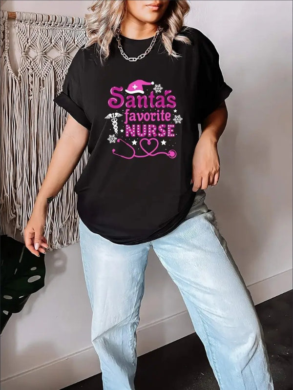 Santas Favorite Nurse Christmas Women Men Santa Hat