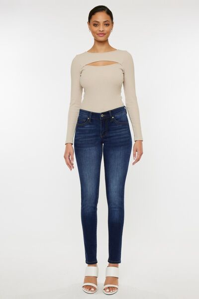 Kancan Mid Rise Gradient Skinny Jeans-2