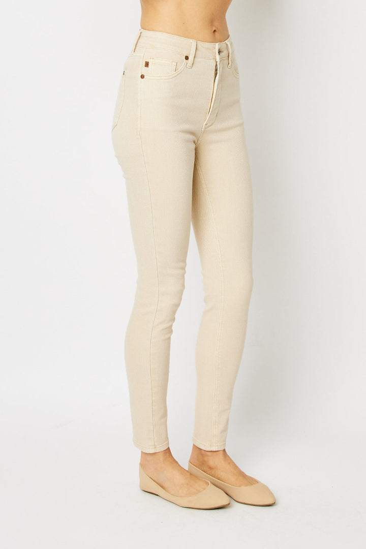 Judy Blue Full Size Garment Dyed Tummy Control Skinny Jeans-3