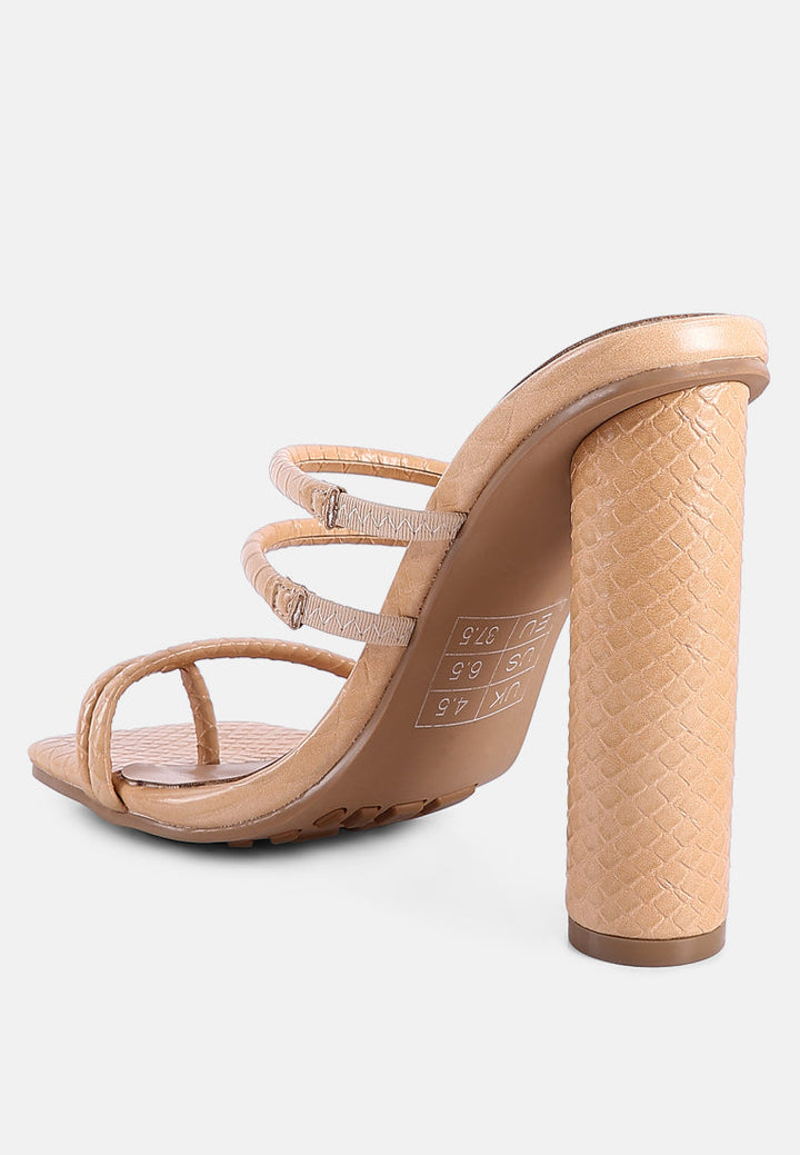 Dandelion High Block Heeled Croc Sandals-2