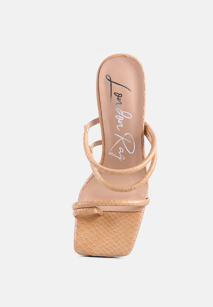 Dandelion High Block Heeled Croc Sandals-3