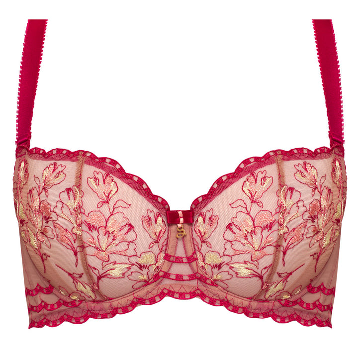 Sheer Mesh Embroidered Balconette Bra Daniela-4
