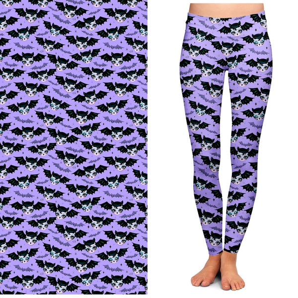 "Battylicious" Leggings by Miss Fluff x Lipstick & Chrome PURPLE-0