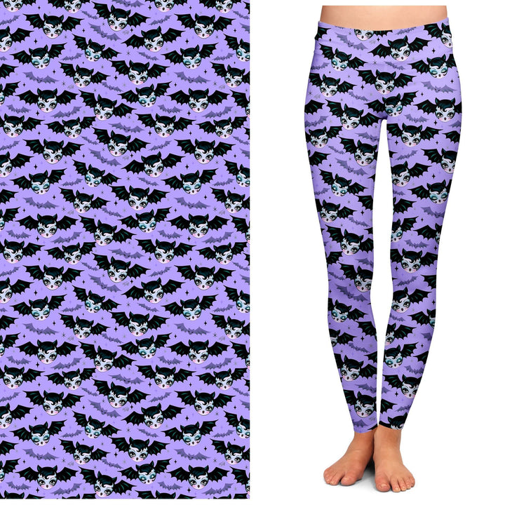 "Battylicious" Leggings by Miss Fluff x Lipstick & Chrome PURPLE-0