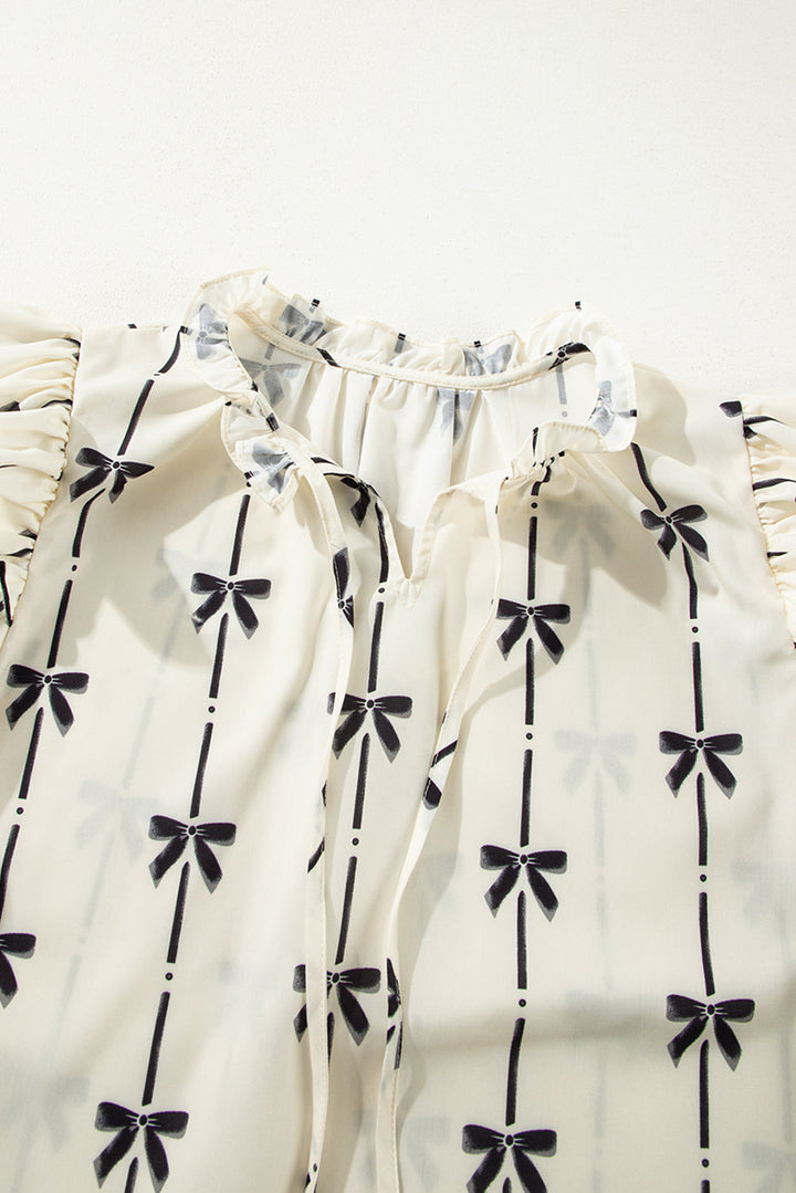 Maisie Bow Bubble Sleeve Blouse-2