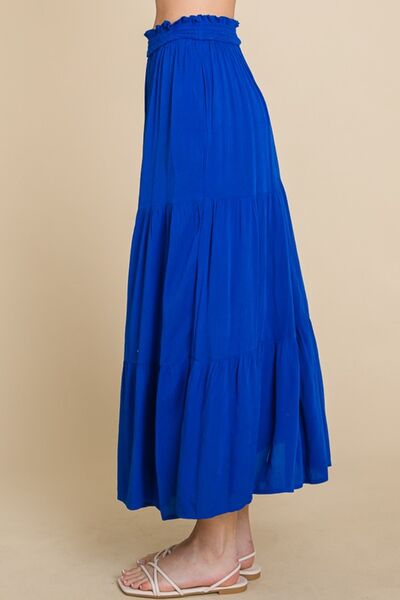 Culture Code Full Size Frill Ruched Midi Skirt-1