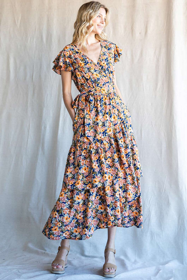 Cotton Bleu by Nu Label Floral Ruffled Midi Dress-0