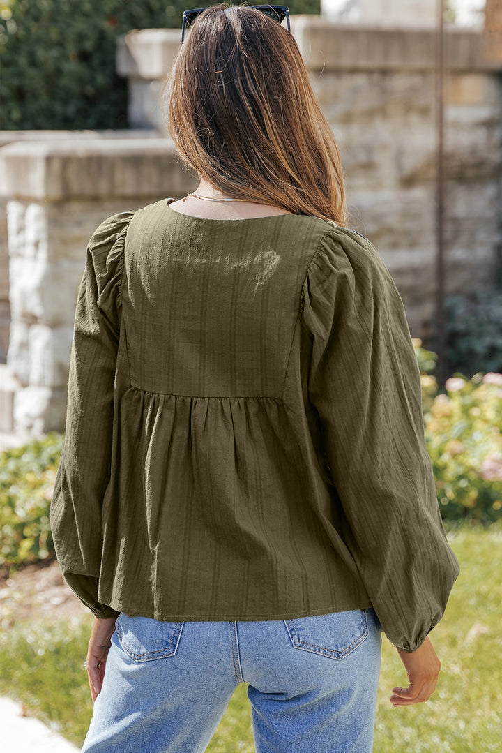 Eloise Embroidered Split Neck Top-1