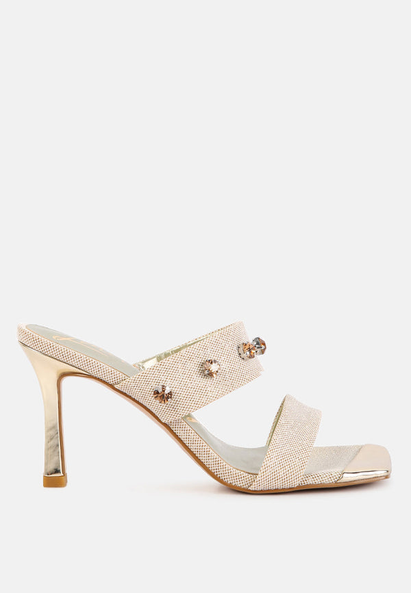 Edm Queen Diamante Embellished Glitter Sandals-0