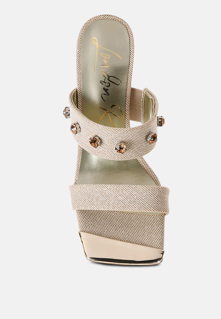 Edm Queen Diamante Embellished Glitter Sandals-3