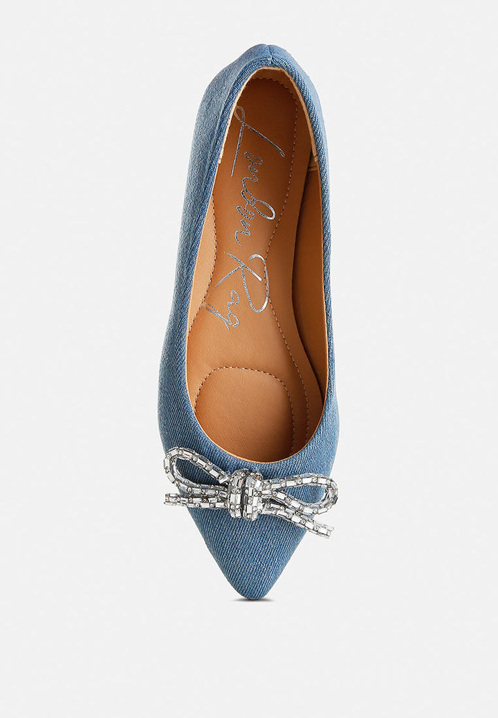 Ellerby Embellished Bow Detail Ballet Flats-3