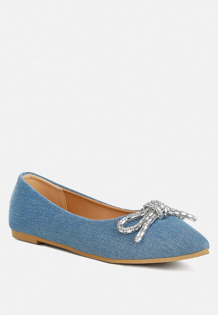 Ellerby Embellished Bow Detail Ballet Flats-1