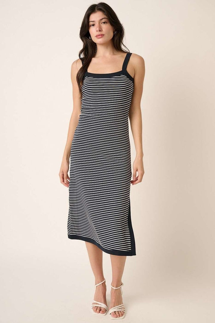 Mittoshop Contrast Striped Midi Cami Dress-3