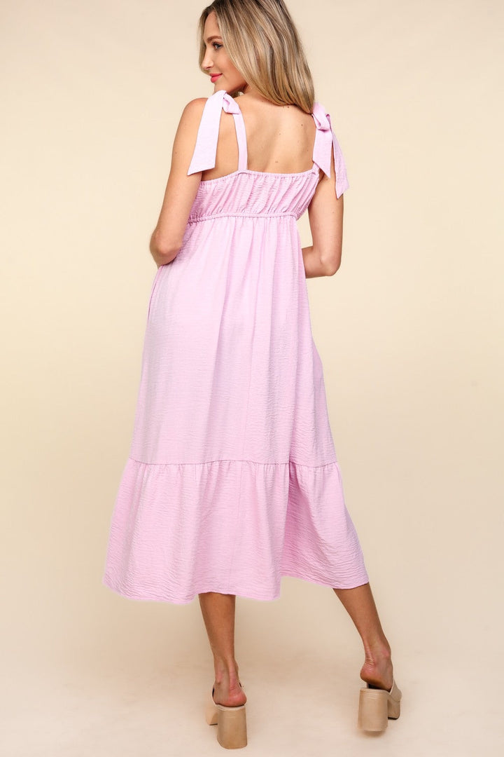 Haptics Crochet Lace Ruffle Hem Cami Midi Dress-1