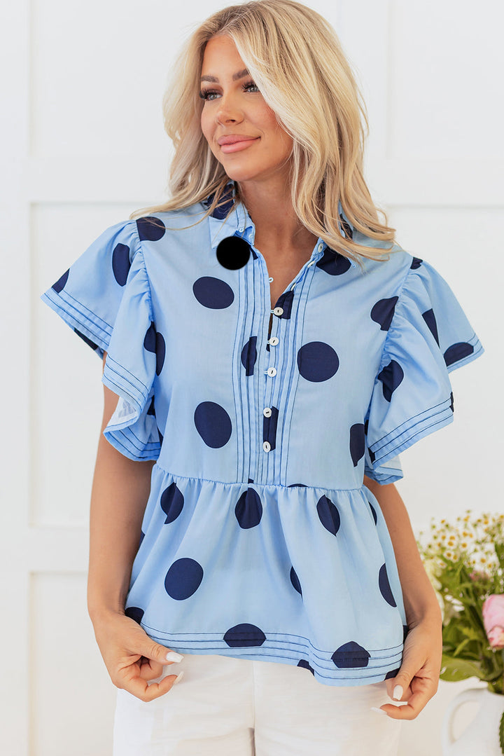 Journey Polka Dot Buttoned Blouse-4