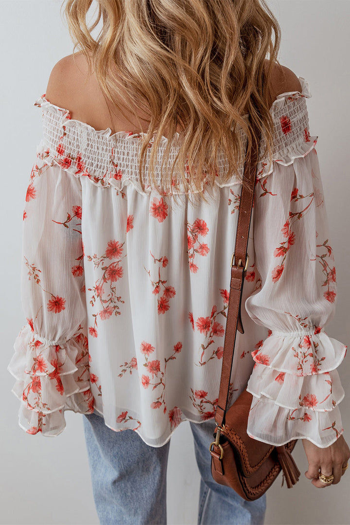 Catalina Off Shoulder Ruffled Sleeve Blouse-1