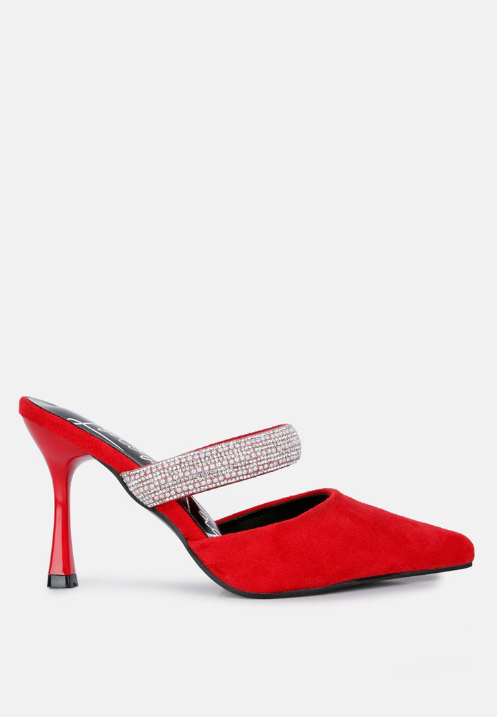 Fauci Diamante Strap Heeled Mules-0