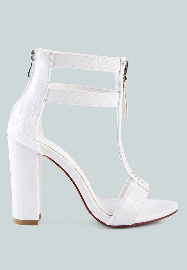Felicity Zip Up T Strap Sandals-0