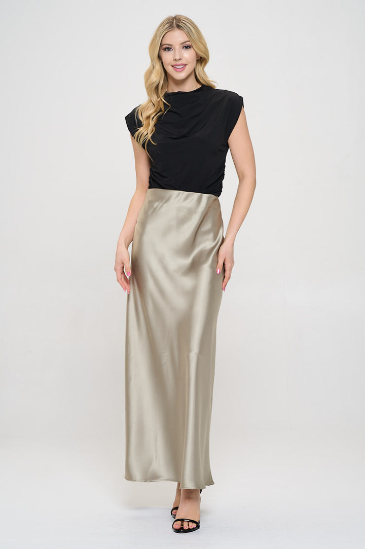 Solid Silky Satin Maxi Skirt-4