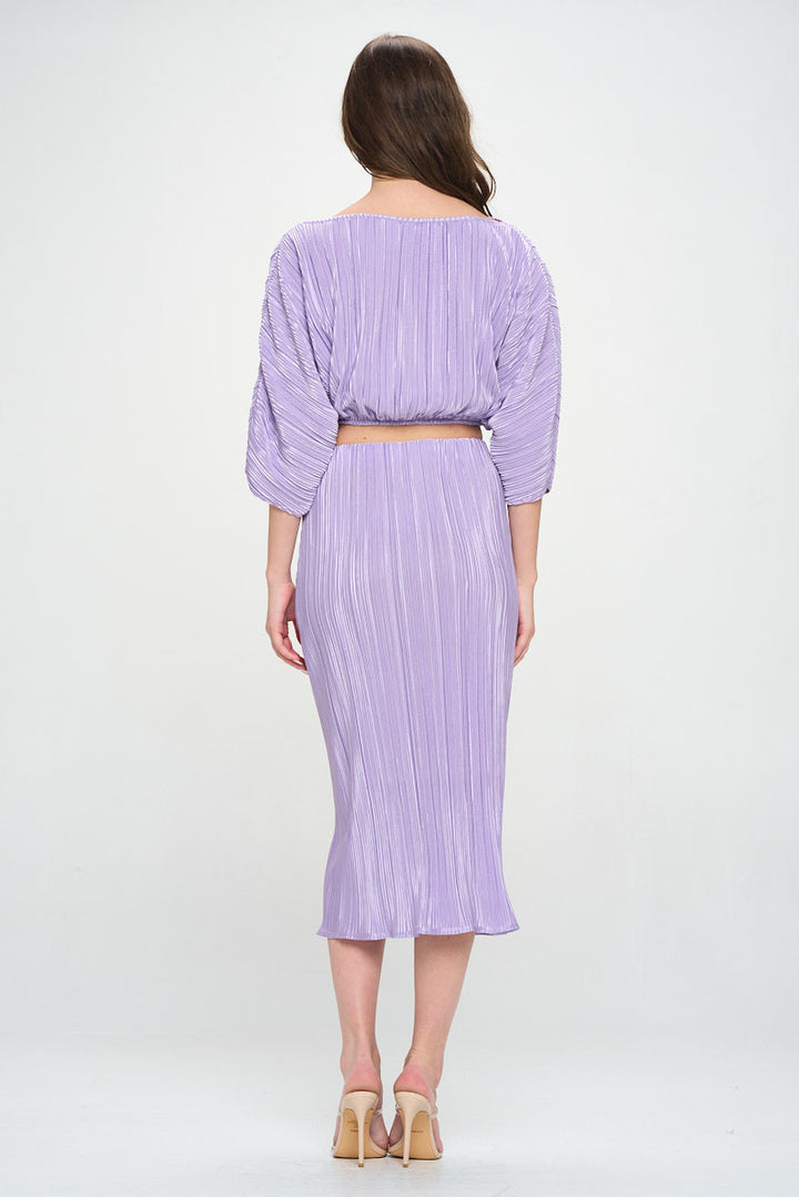 Vibrant Plisse Scoop Neck Crop Top-4