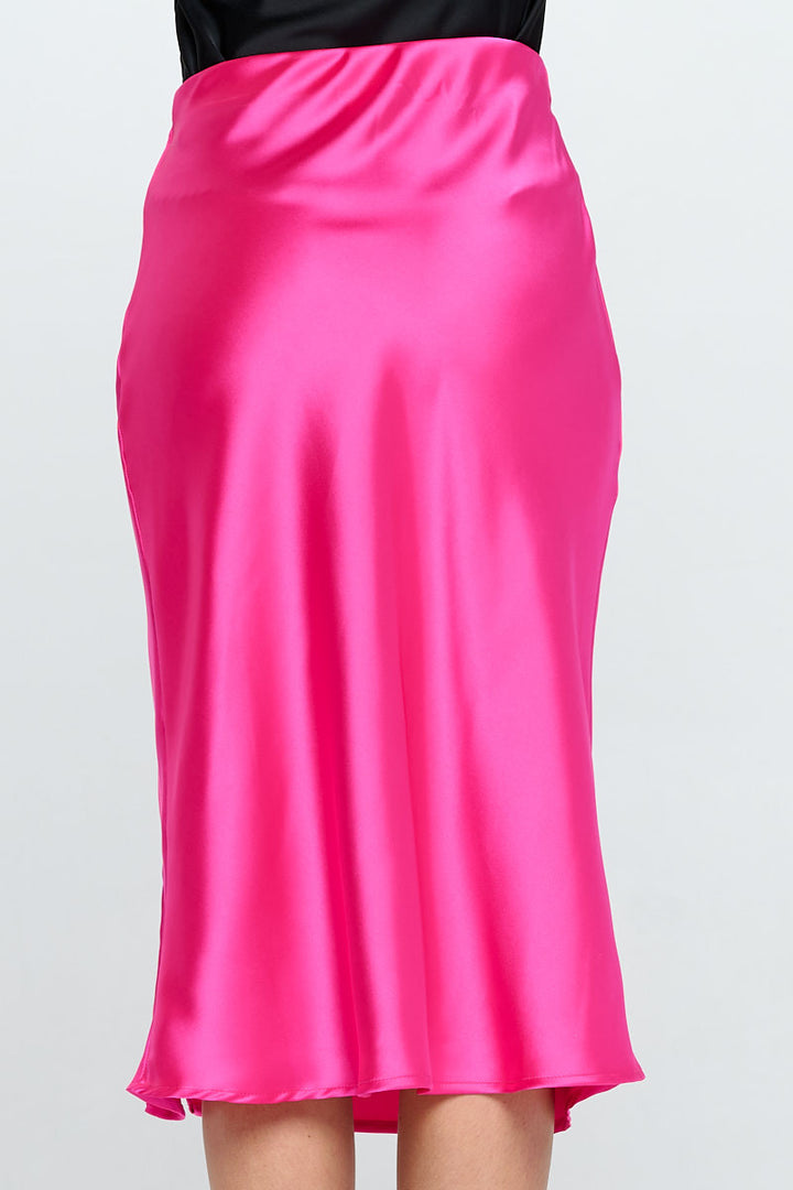 Solid Satin Midi Skirt-4