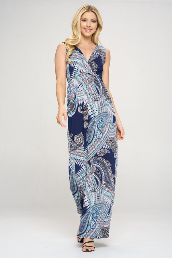 Maxi Paisley Print Maxi Dress-0
