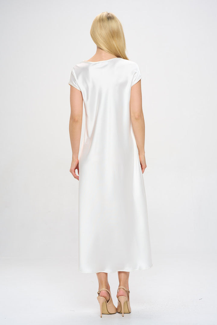 Solid Satin Cowl Neck Maxi Dress-4