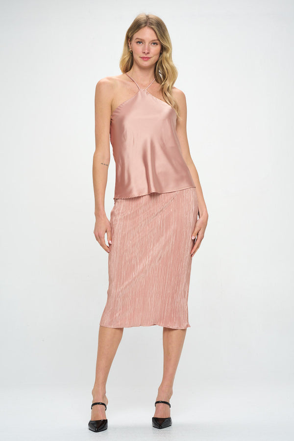 Stretch Satin Solid Racerback Tank Top-5