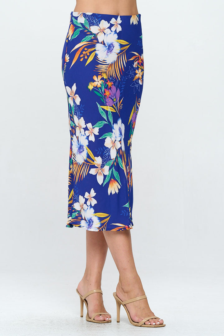 Tropical Print Midi Skirt-1