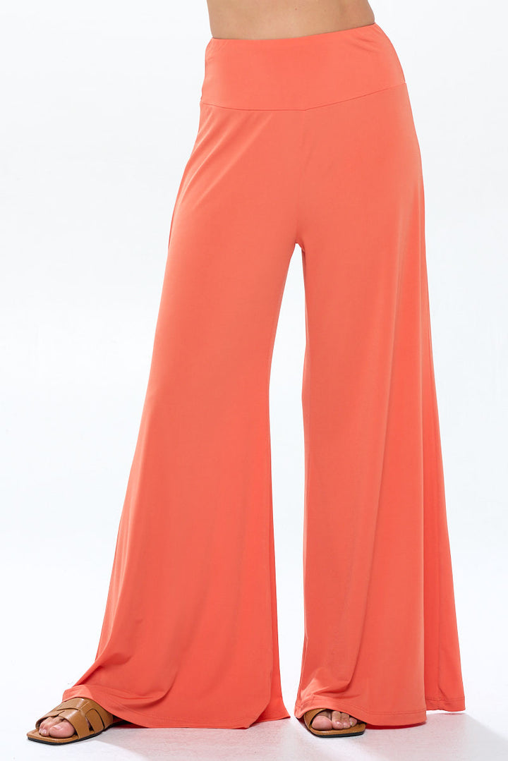 Solid Made in USA Solid Wide Leg Pants with Thick Waistband-0