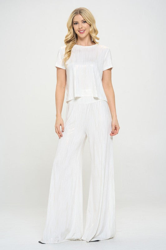 Short Sleeve Top with Gold Foil Detail-5