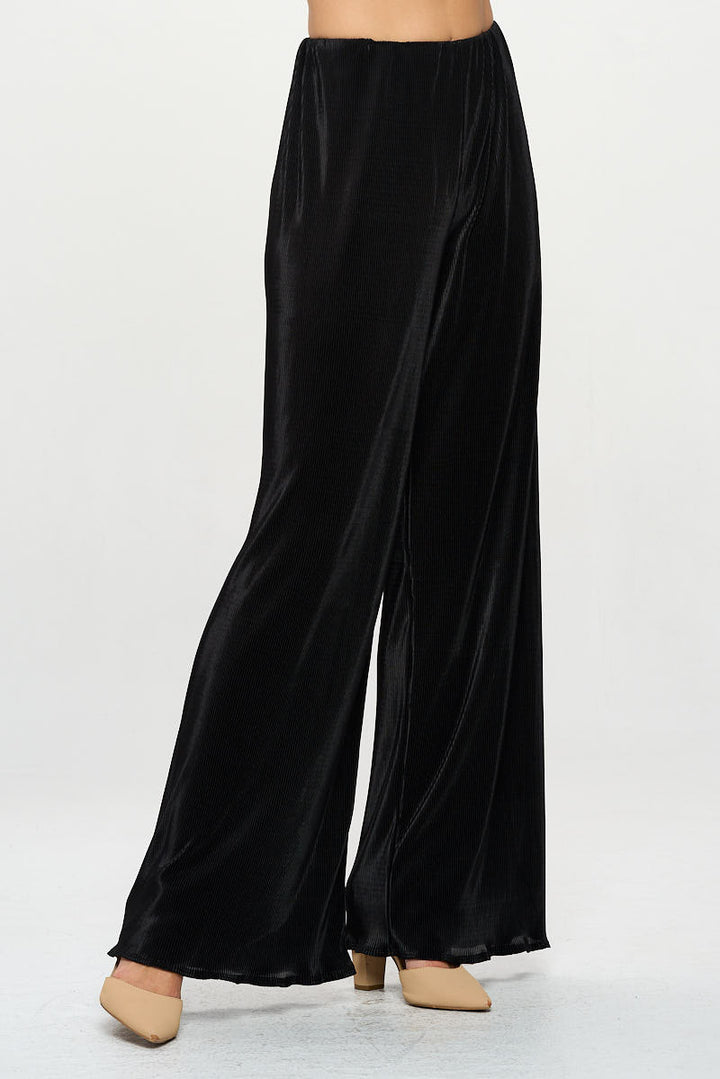 Vibrant Plisse Lined Straight Pants-1