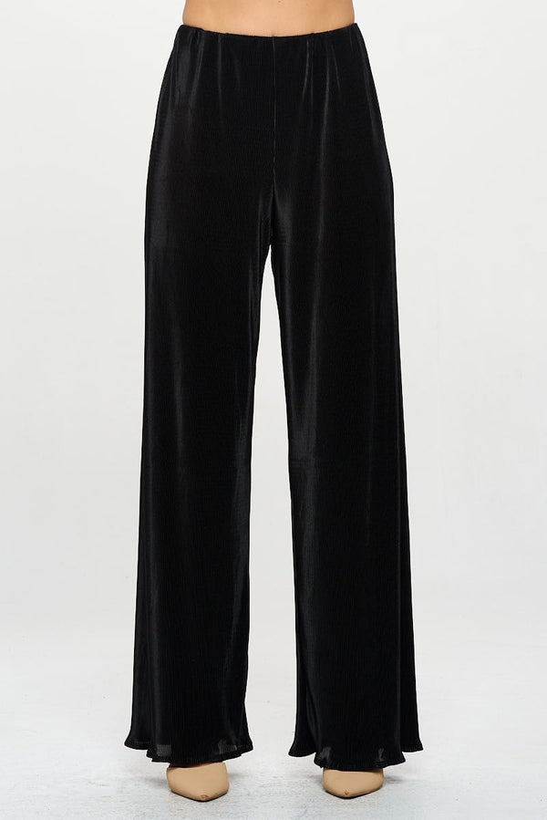 Vibrant Plisse Lined Straight Pants-0