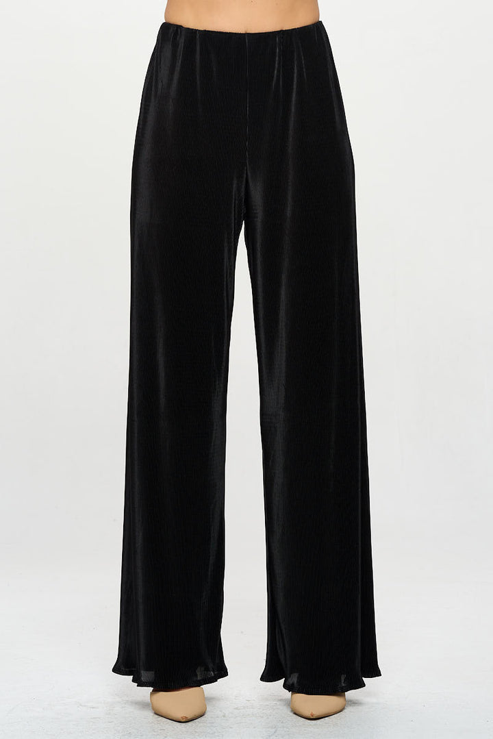 Vibrant Plisse Lined Straight Pants-0