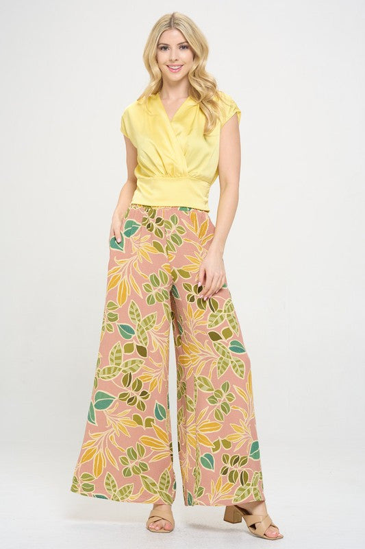 Solid Satin V neck Crop Top with Smock Back Detail-4