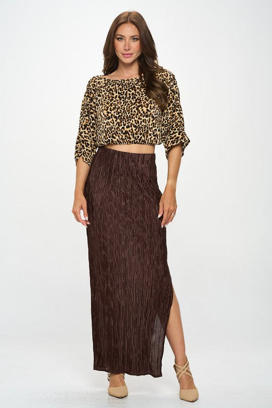 Animal Print Plisse Scoop Neck Crop Top-4