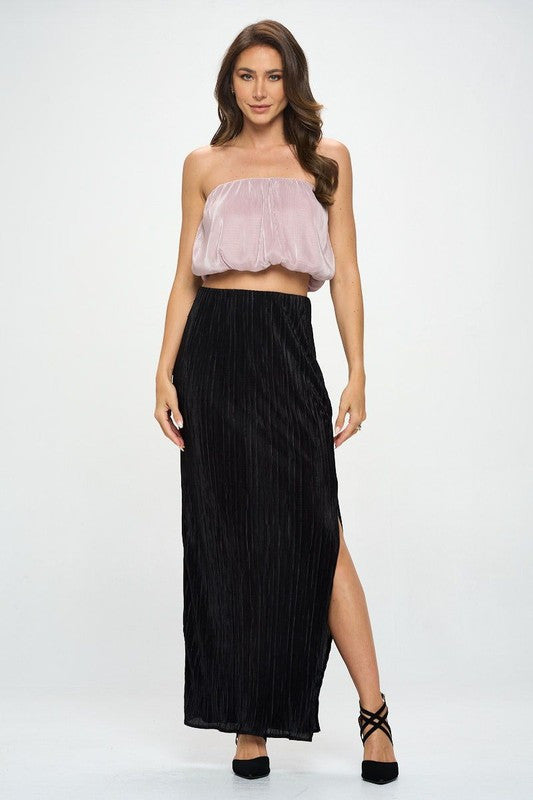 Vibrant Plisse Tube Crop Top-4