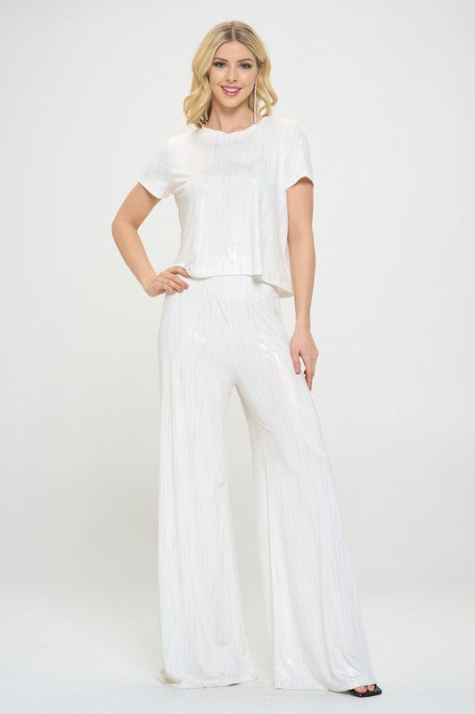 Short Sleeve Top with Gold Foil Detail-3