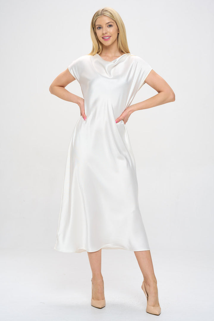 Solid Satin Cowl Neck Maxi Dress-2