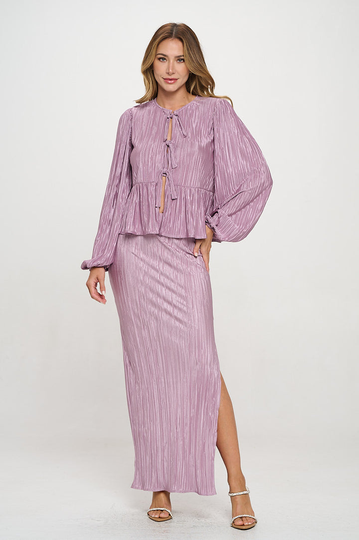 Plisse Solid Button Down Top with Collar-4