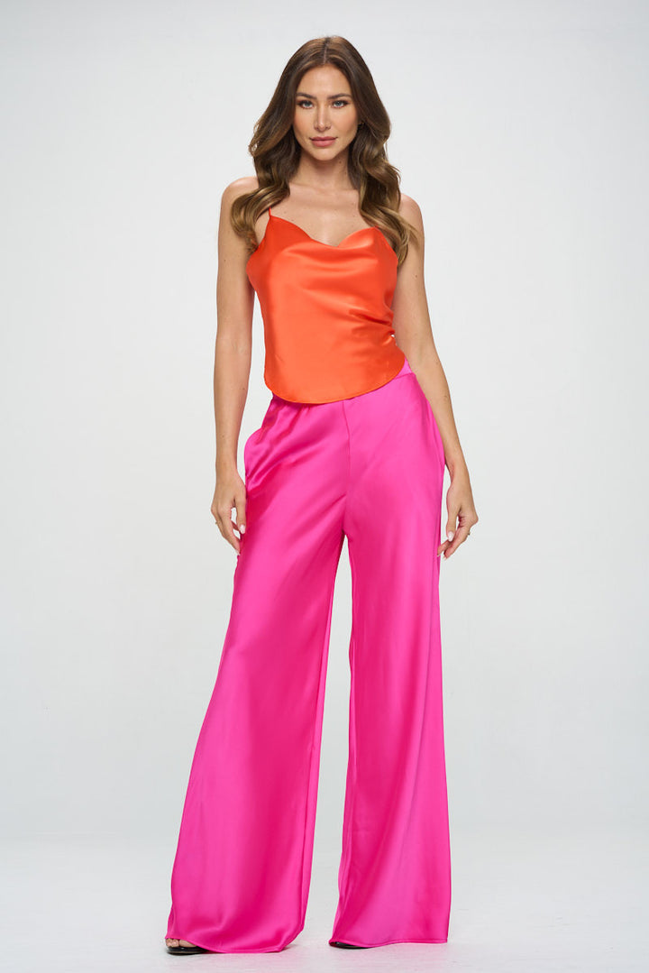 Silky Stretch Satin Solid Backless Tie Top-4