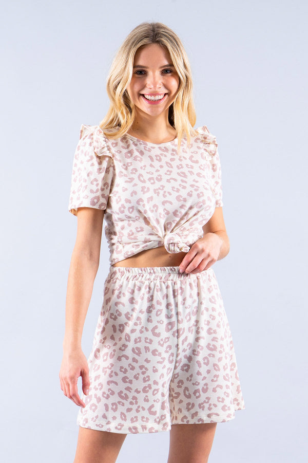 ANIMAL PRINT LOUNGWEAR SHORTS-0